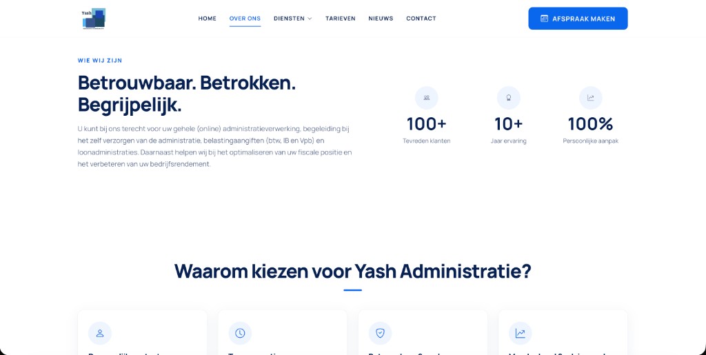 Over ons-pagina van Yash Administratie